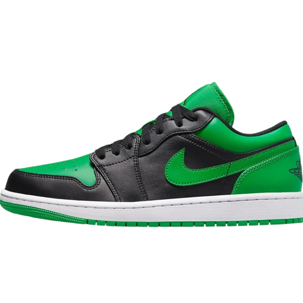 Men's 9.5 Air Jordan 1 Elevate Low Sneakers Black Green And White